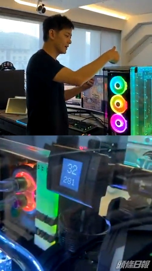 林志穎的兩個電競螢幕。